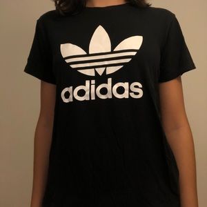 Adidas Black and White Logo Tee